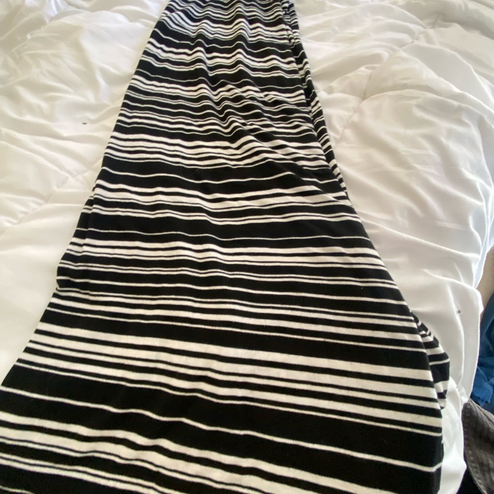 Black and white maxi skirt.